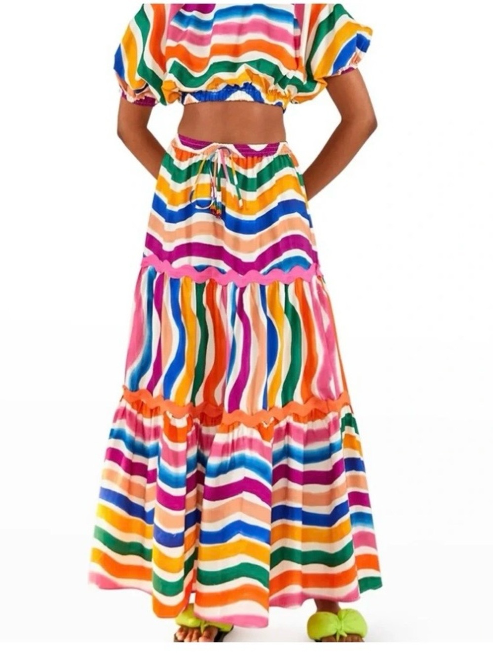 Farm Rio Dancing Stripes Two-Piece Set